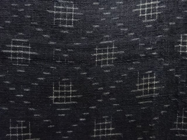  アンティーク　本場能登上布　斜め格子模様織り出し着物